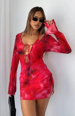 I Believed It Long Sleeve Mini Dress - Magenta Floral | Resort Wear for Women -White Fox Sales 023A4B4D FEC0 4BF1 AF70 EAFDA3CFC05E