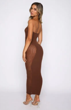 Your Peace Midi Dress Chocolate - Elegant Strapless Dresses for Women -White Fox Sales 03.02.21 1214