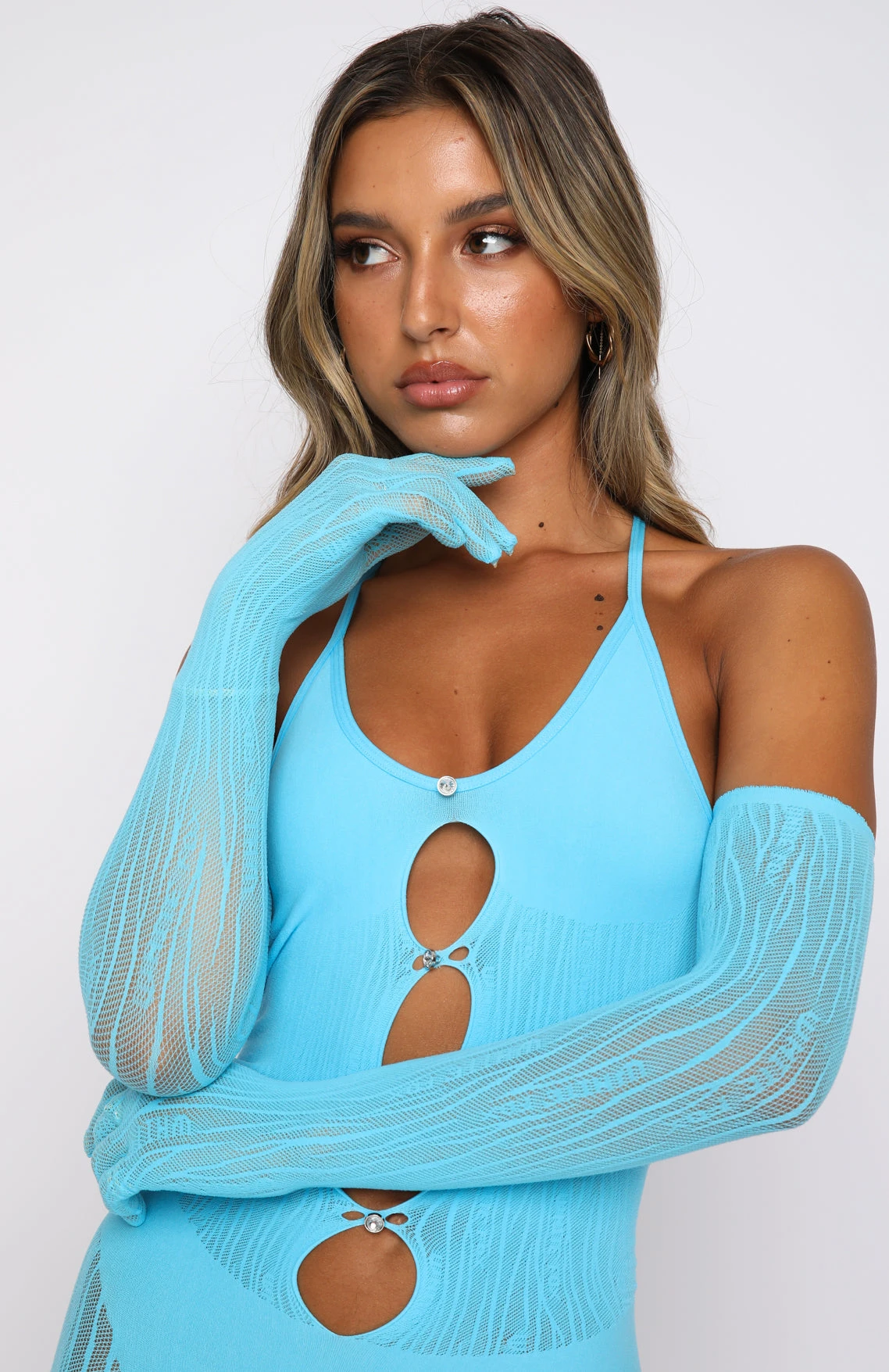 Link Up Mini Dress in Cyan Blue | Stylish & Comfortable Women's Dress 8 Link Up Mini Dress in Cyan Blue | Stylish & Comfortable Women's Dress - Image 6