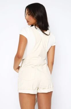 Hard To Keep Up Cream Overalls - Stylish Day Dresses for Women -White Fox Sales 04.08.2344926