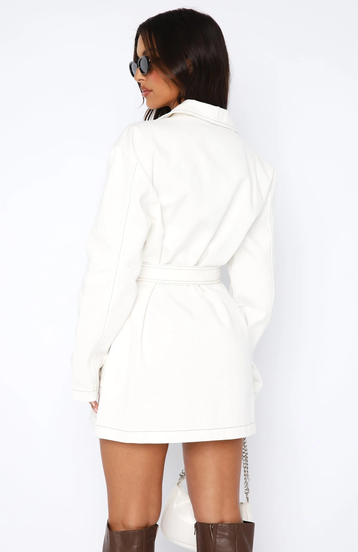 Sweet Moments Long Sleeve Denim Dress in Cream Wash | Stylish Casual Dresses 6 Sweet Moments Long Sleeve Denim Dress in Cream Wash | Stylish Casual Dresses - Image 4