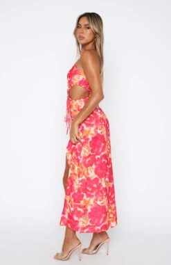 Full Of Charm Maxi Dress Hot Pink Floral - Elegant Day Dress for Women -White Fox Sales 05.01.221593