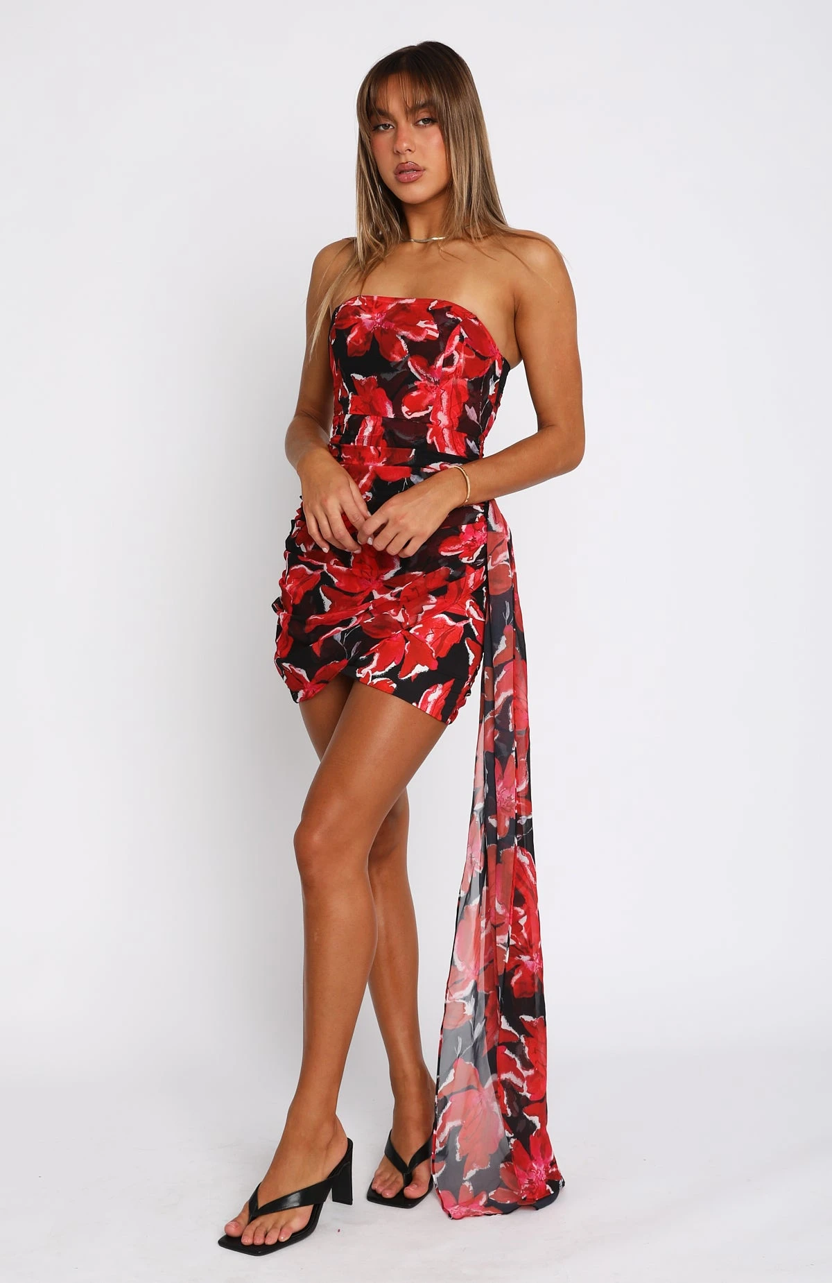 About Damn Time Mini Dress Black Wildflower | Strapless Party Dress 4 About Damn Time Mini Dress Black Wildflower | Strapless Party Dress - Image 2