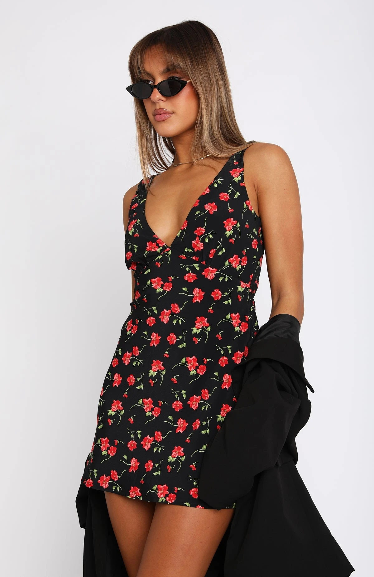 Say My Name Mini Dress Red Poppy - Elegant Day Dress for Women 4 Say My Name Mini Dress Red Poppy - Elegant Day Dress for Women - Image 2