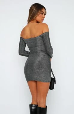 Won't Get Over You Long Sleeve Mini Dress - Elegant Silver Party Dress -White Fox Sales 07.07.2324613
