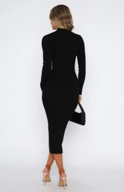 She Is The Moment Midi Dress Black | Elegant Women's Dress -White Fox Sales 08.06.2332418 1