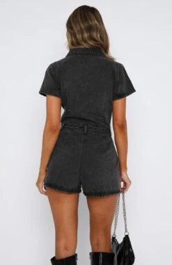 Made For Her Playsuit Black Acid Wash - Stylish Day Dress for Women -White Fox Sales 08.06.2332465