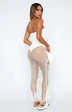 All By Myself Crochet Midi Dress Off White - Stylish Resort Wear for Women -White Fox Sales 11.05.2318562