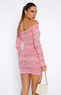 Lavish Style Long Sleeve Mini Dress Pink - Elegant Women's Party Dress -White Fox Sales 11.08.2347245