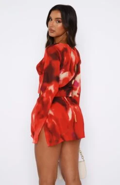 All We Wanted Long Sleeve Mini Dress Sunset Blur - Stylish Resort Wear -White Fox Sales 11.08.2348225