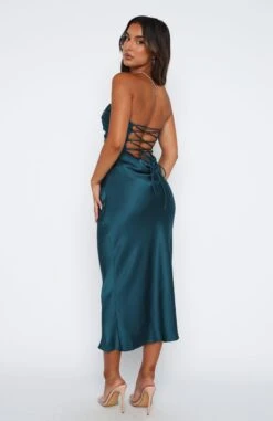 Elysium Midi Dress Teal - Elegant Strapless Dresses for Women -White Fox Sales 12.01.234399