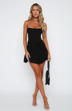 Chase Me Forever Mini Dress Black - Stylish Strapless Dress -White Fox Sales 14.4.2315368