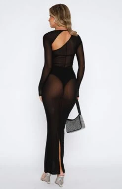 Wasted Times Black Long Sleeve Maxi Dress | Stylish Resort Wear for Women -White Fox Sales 15.06.2332913