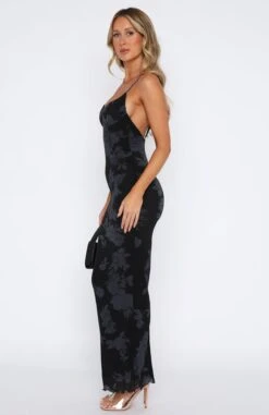 I Don't Miss You Maxi Dress Noir Rose - Elegant Women's Long Dress -White Fox Sales 15.06.2332975