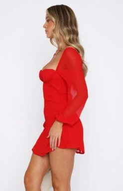 Perfect Moment Long Sleeve Mini Dress in Red - Elegant & Stylish Women's Dress -White Fox Sales 15.06.2333220