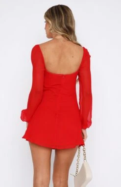 Perfect Moment Long Sleeve Mini Dress in Red - Elegant & Stylish Women's Dress -White Fox Sales 15.06.2333228