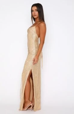 Shining Star Maxi Dress Gold - Elegant Evening Dress for Women -White Fox Sales 16.03.2320663
