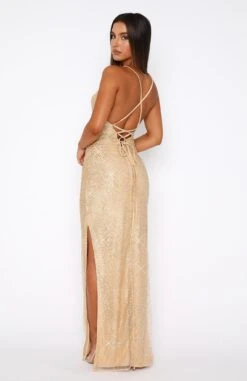 Shining Star Maxi Dress Gold - Elegant Evening Dress for Women -White Fox Sales 16.03.2320664