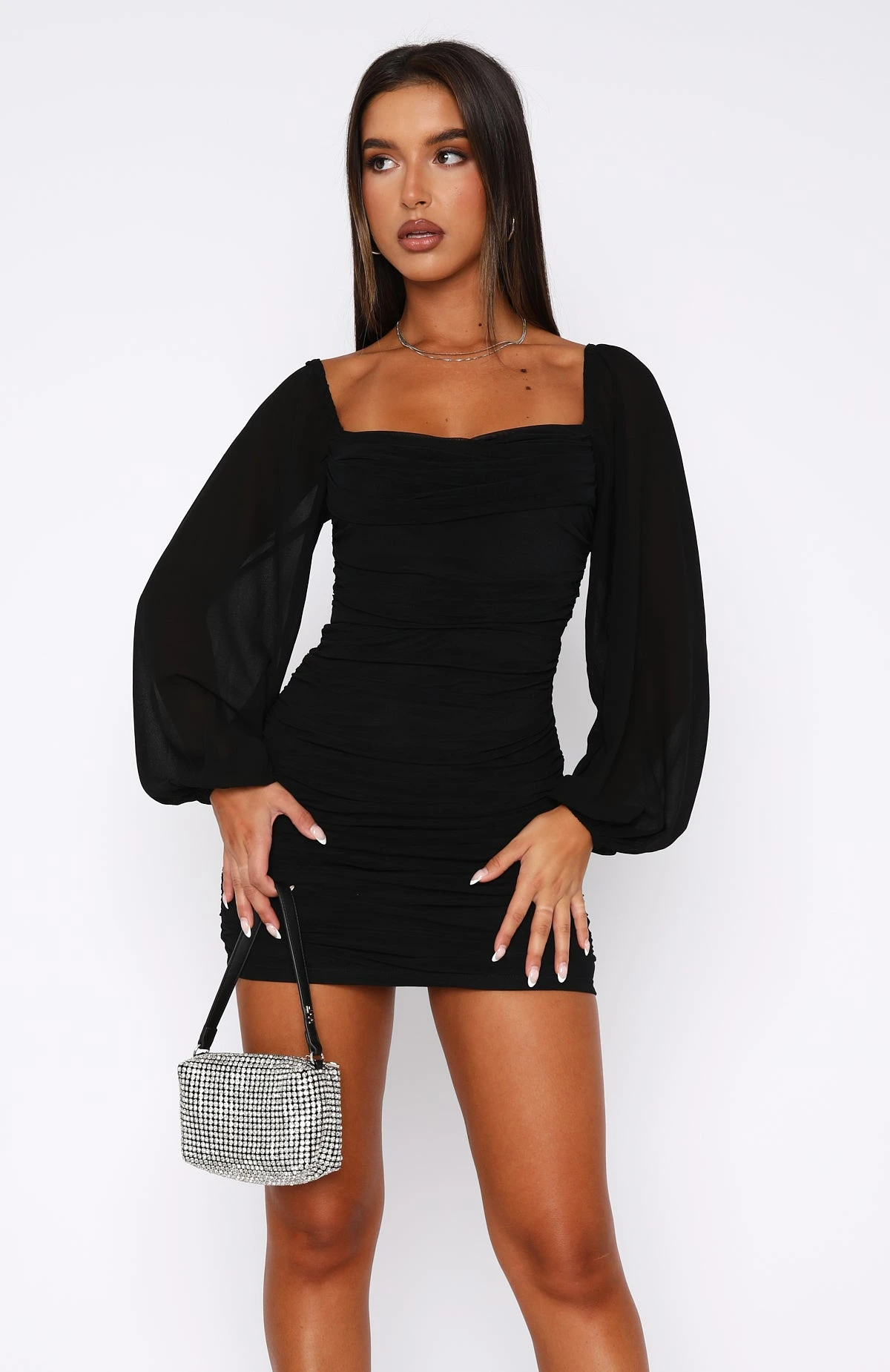 Fly Away With Me Long Sleeve Mini Dress Black | Stylish Women's Dress 4 Fly Away With Me Long Sleeve Mini Dress Black | Stylish Women's Dress - Image 2