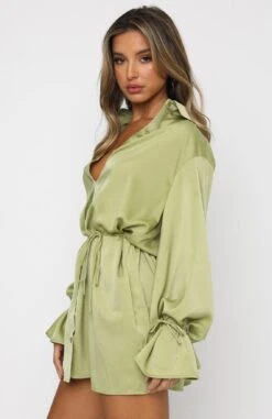 Only Gets Better Mini Dress Matcha - Stylish & Comfortable Women's Dress -White Fox Sales 17.06.21 284