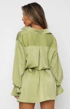 Only Gets Better Mini Dress Matcha - Stylish & Comfortable Women's Dress -White Fox Sales 17.06.21 289