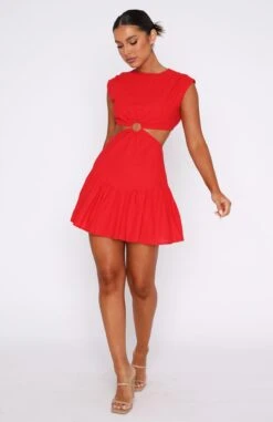 Celebrate You Red Linen Mini Dress - Flowy Summer Dress for Women -White Fox Sales 17.11.2214827