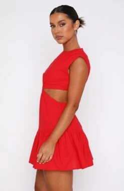 Celebrate You Red Linen Mini Dress - Flowy Summer Dress for Women -White Fox Sales 17.11.2214835
