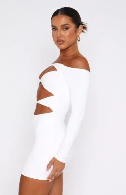 Elegant White Long Sleeve Mini Dress | Perfect for Any Occasion -White Fox Sales 17.11.2215238