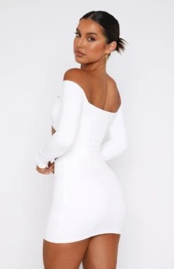 Elegant White Long Sleeve Mini Dress | Perfect for Any Occasion -White Fox Sales 17.11.2215241