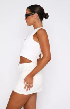 Weekend Travels Cargo Mini Skirt White - Stylish & Comfortable Dresses -White Fox Sales 17.11.2215504