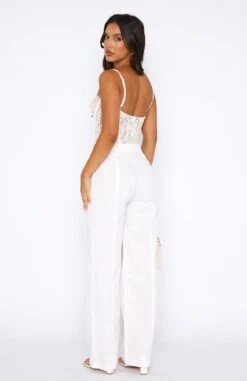 The Things You Are Linen Pants White - Stylish Resort Wear for Women -White Fox Sales 18.08.2350407