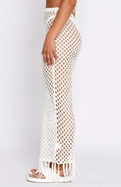See Me Now Crochet Maxi Skirt Off White - Stylish Resort Wear for Women -White Fox Sales 19.01.231605