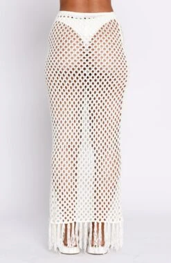 See Me Now Crochet Maxi Skirt Off White - Stylish Resort Wear for Women -White Fox Sales 19.01.231609