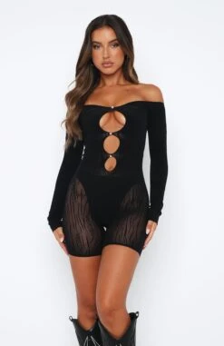 Divine Woman Long Sleeve Playsuit Black - Elegant Women's Dress 13 Divine Woman Long Sleeve Playsuit Black - Elegant Women's Dress -White Fox Sales 2.2.23 5482
