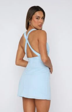 She's The Moment Mini Dress Blue - Elegant Day Dress for Women -White Fox Sales 20.07.23 242354