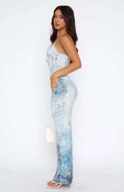 Elegant Sorrows Maxi Dress Azzurro - Women's Summer Maxi Dress -White Fox Sales 24.08.2350917