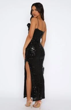 Lucky Girl Sequin Maxi Dress Black - Elegant Evening Party Dress -White Fox Sales 24.08.2351499 1