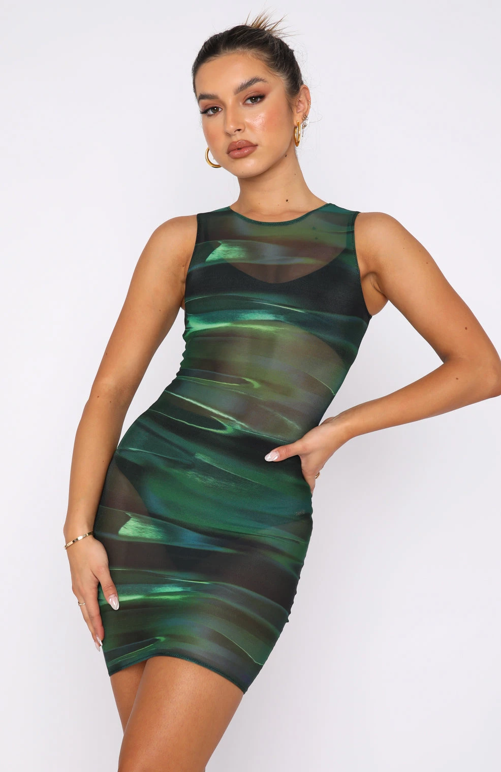 No Rules Mini Dress Green Distortion - Stylish Women's Dress for Casual Wear 4 No Rules Mini Dress Green Distortion - Stylish Women's Dress for Casual Wear - Image 2