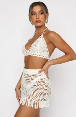 Private Island Crochet Set White - Elegant Resort Wear for Women -White Fox Sales 27.05.21 1390