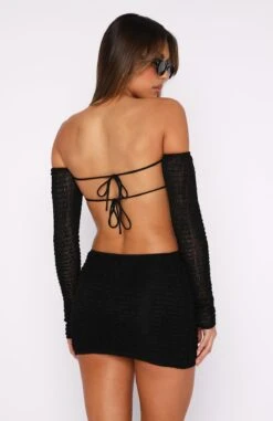 Summer's Over Long Sleeve Mini Dress Black | Chic & Comfortable Dresses -White Fox Sales 27.07.2343258