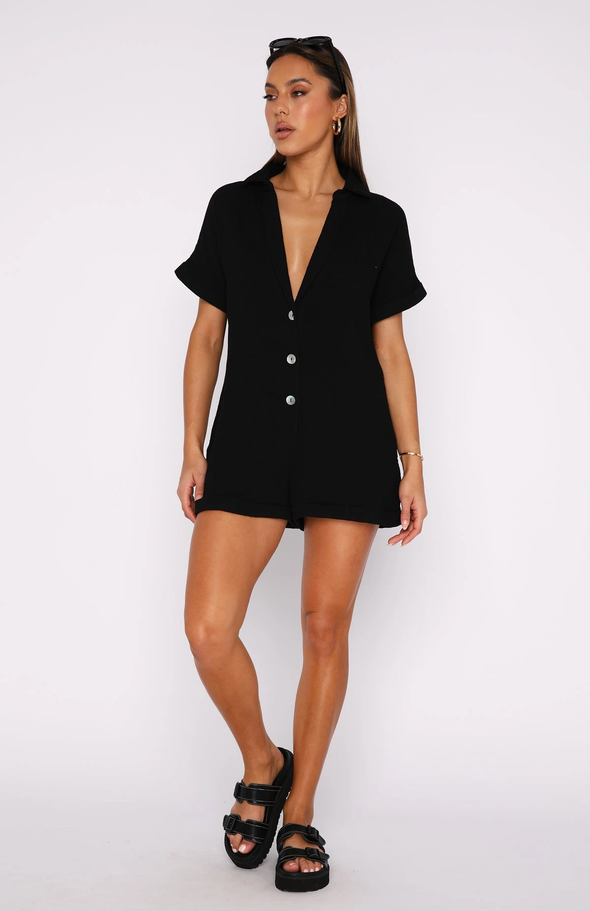 Higher Power Playsuit Black - Stylish Day Dress for Women 7 Higher Power Playsuit Black - Stylish Day Dress for Women - Image 5
