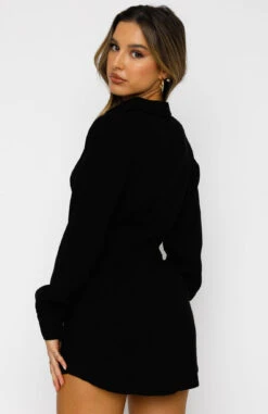 Feels Like A Holiday Shirt Dress Black | Comfortable & Stylish Women's Dress -White Fox Sales 28.07.21 1115