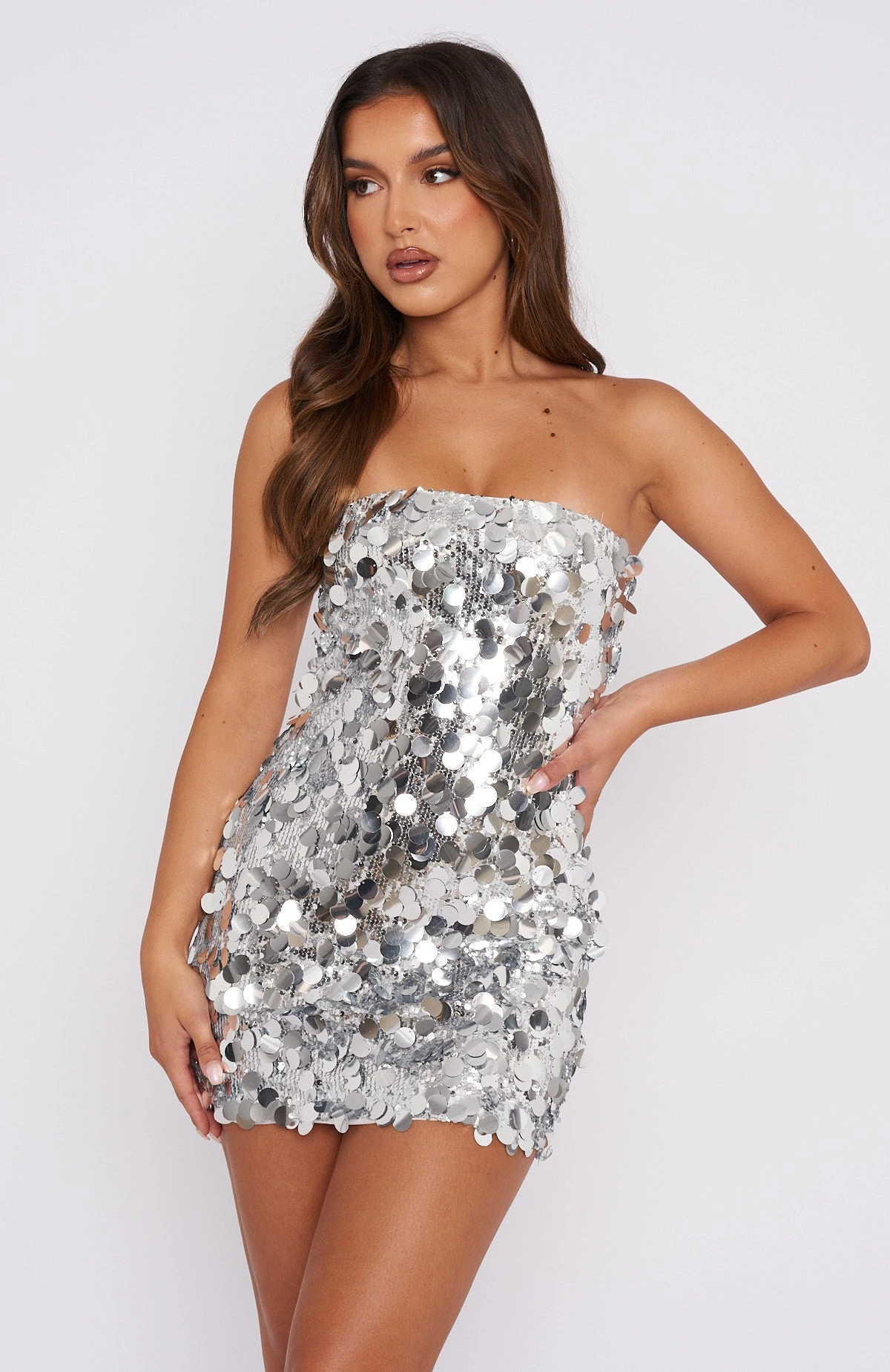 On A Night Like This Silver Strapless Mini Dress - Elegant & Chic Party Wear 4 On A Night Like This Silver Strapless Mini Dress - Elegant & Chic Party Wear - Image 2