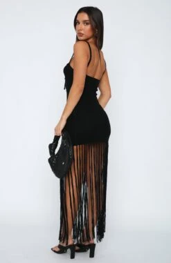 Grand Entrance Crochet Maxi Dress Black - Elegant Resort Wear -White Fox Sales 29.05.2321759