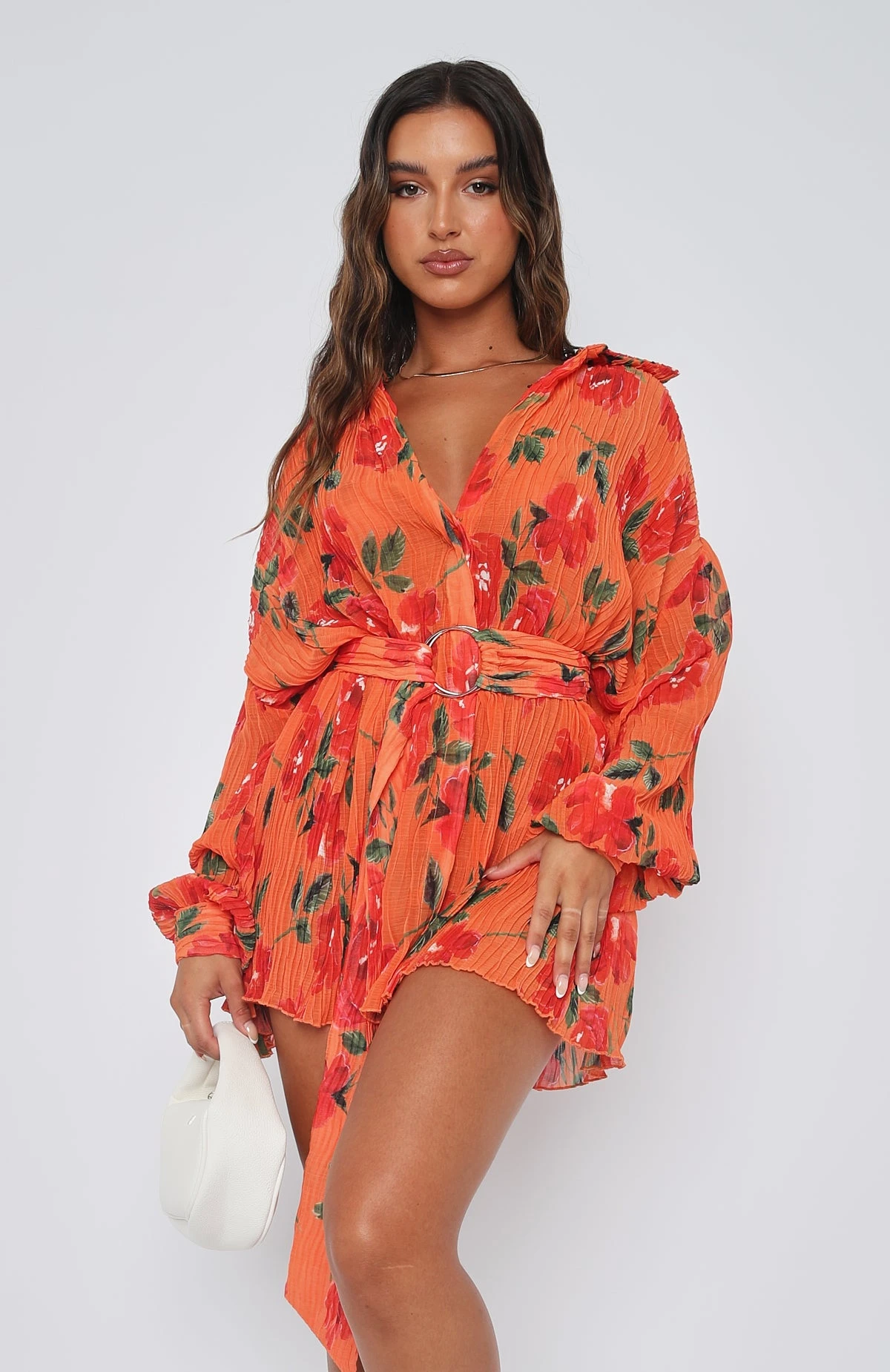 You Drive Me Crazy Long Sleeve Mini Dress in Spicy Rose | Flattering Women's Dress 4 You Drive Me Crazy Long Sleeve Mini Dress in Spicy Rose | Flattering Women's Dress - Image 2