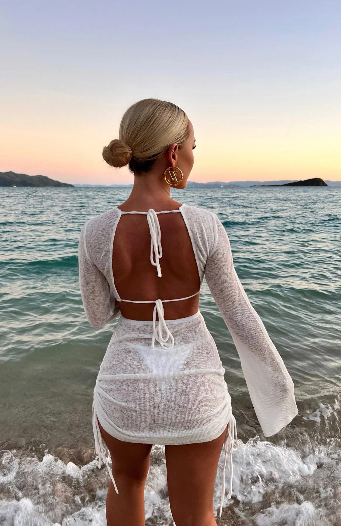 Break Free Long Sleeve Mini Dress White - Elegant Resort Wear 9 Break Free Long Sleeve Mini Dress White - Elegant Resort Wear - Image 7