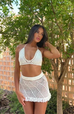 Private Island Crochet Set White - Elegant Resort Wear for Women -White Fox Sales 299826879 1418912095264294 675043124594739859 n