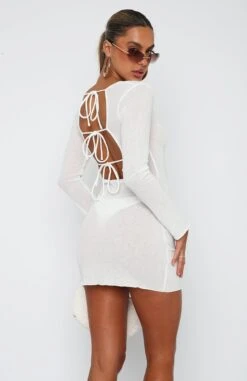 Future Lover Long Sleeve Mini Dress Off White - Elegant Resort Wear 12 Future Lover Long Sleeve Mini Dress Off White - Elegant Resort Wear -White Fox Sales 30.3.2315274