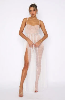 Totally Bangin' Mesh Maxi Dress White | Stylish Summer Dress | Women's Fashion -White Fox Sales 31.05.22 1513