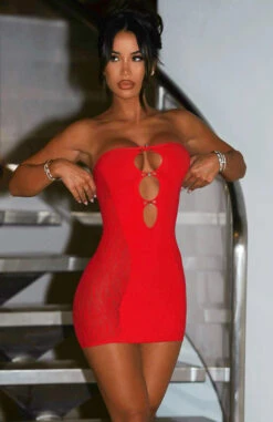 Attention Seeker Mini Dress Red - Strapless Party Dress for Women